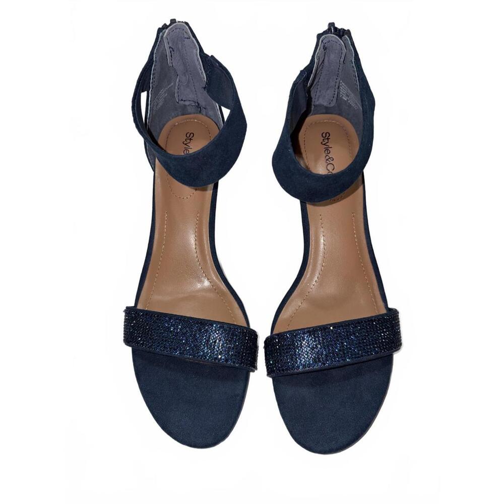 NEW Style & Co. Women's Navy Blue Ankle Strap Sandals 7.5M
